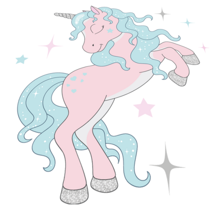 Vinyl teppich kinderzimmer mit glitzer einhorn-muster - TenStickers