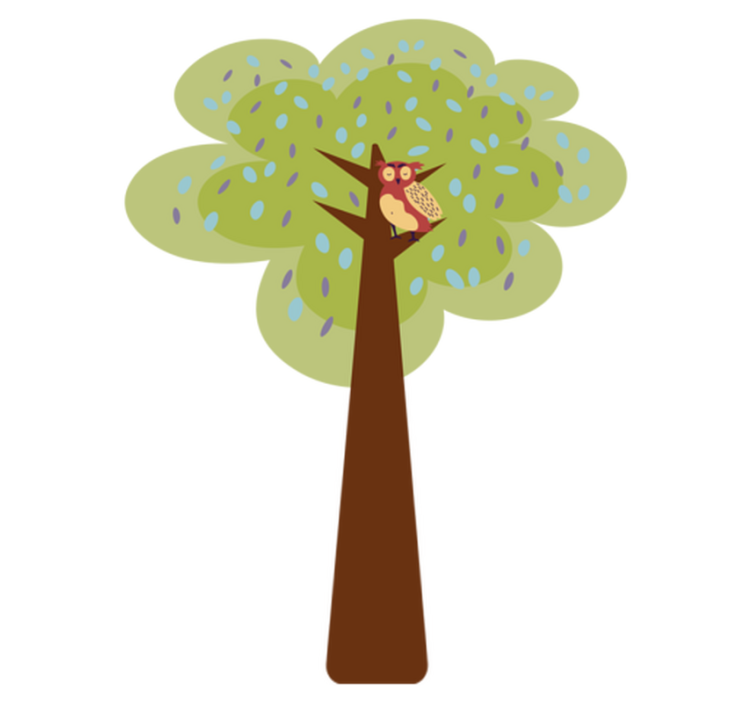 Vinyl teppich kinderzimmer bunter baum mit eule - TenStickers