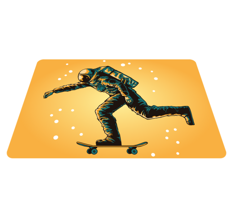 Vinyl teppich kinderzimmer astronaut auf skateboard - TenStickers