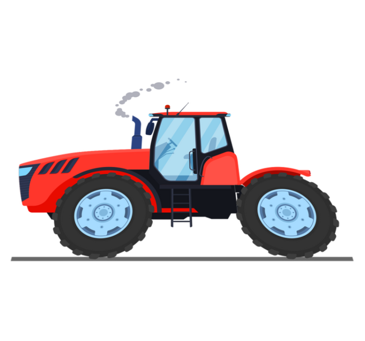 Vinyl teppich kinderzimmer roter neuer traktor - TenStickers