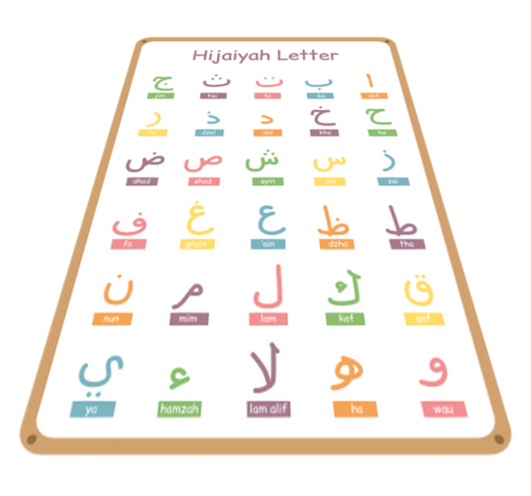 Vinyl teppich kinderzimmer mit arabischem alphabet - TenStickers