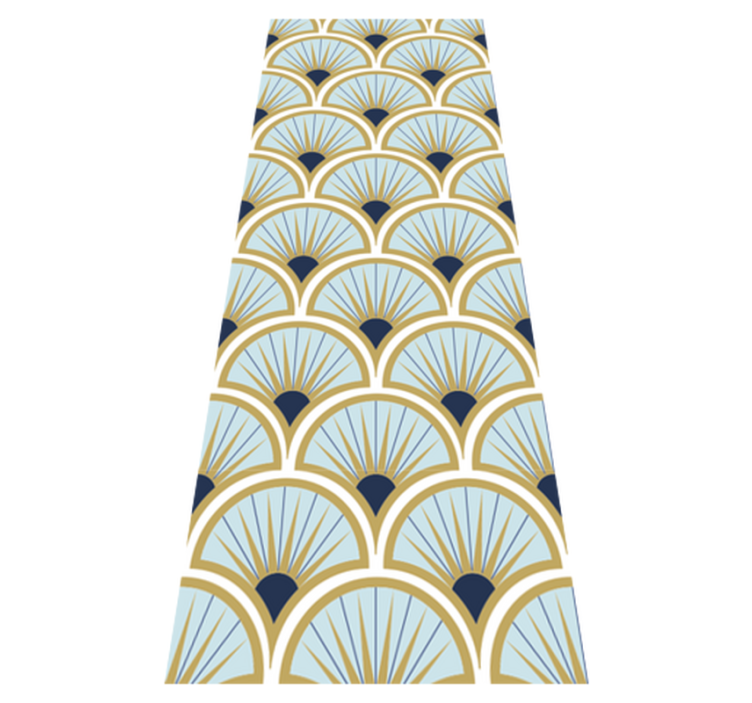 Vinyl teppich bad in blau nuancen im art deco stil - TenStickers