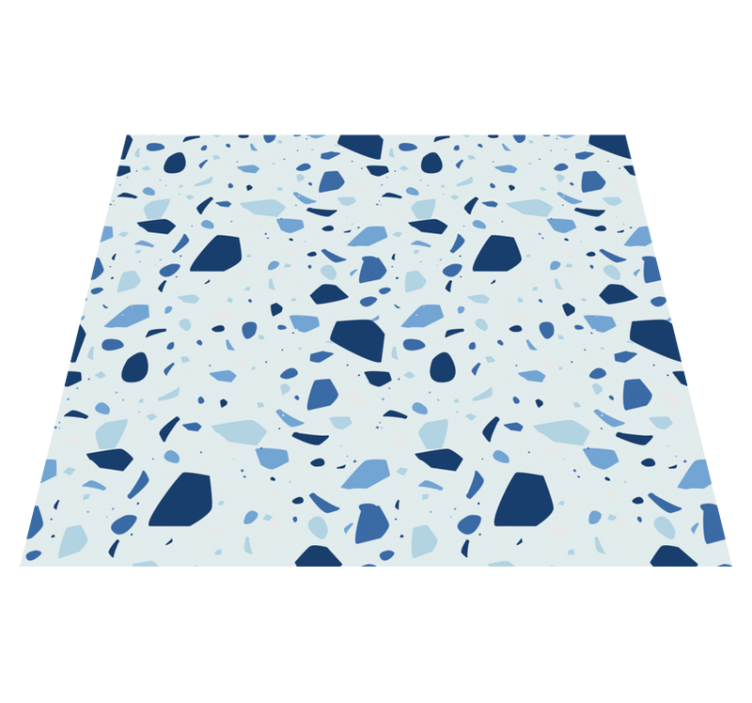 Vinyl teppich bad in blauem terrazzo design - TenStickers