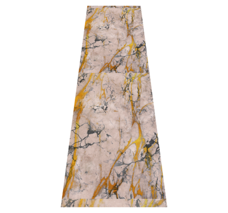 Vinyl teppich bad in warmem goldenen marmor - TenStickers