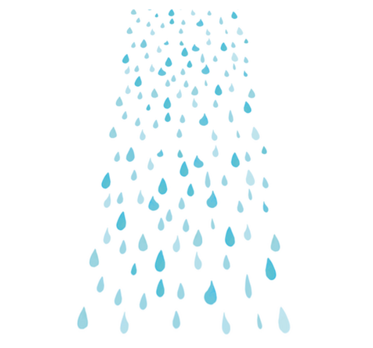 Vinyl teppich bad mit blauen aquarell-wassertropfen - TenStickers