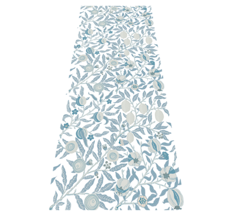 Vinyl teppich bad mit blauen blumen im viktorianischen stil - TenStickers