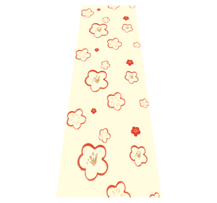 Vinyl teppich bad mit rotem und cremefarbenem daphne-muster - TenStickers