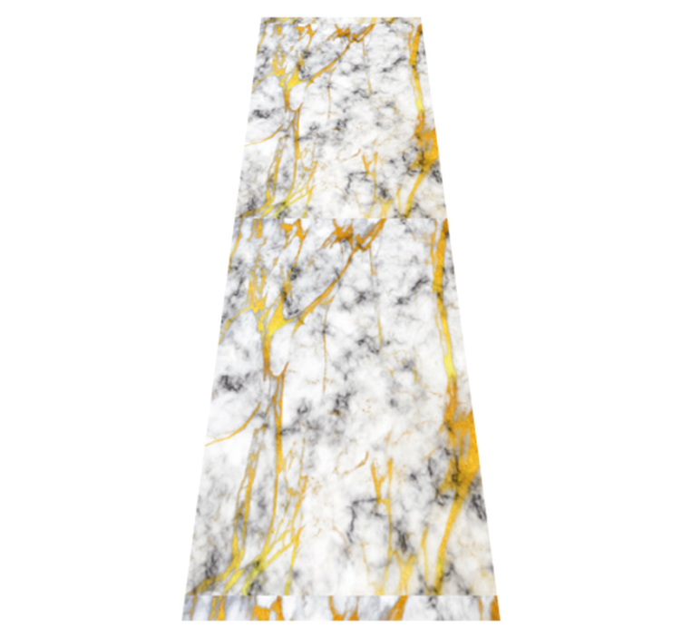 Vinyl teppich bad in elegantem grau und gold marmor - TenStickers