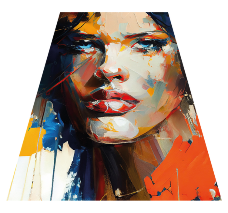 Vinyl teppich bad mit buntem gesichtsmotiv - TenStickers