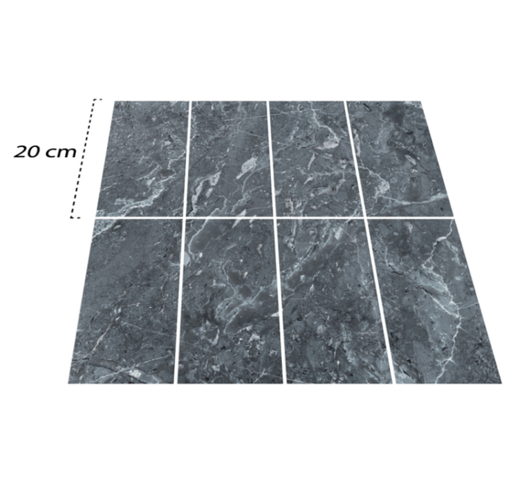 Vinyl teppich bad in grauen marmorfliesen - TenStickers