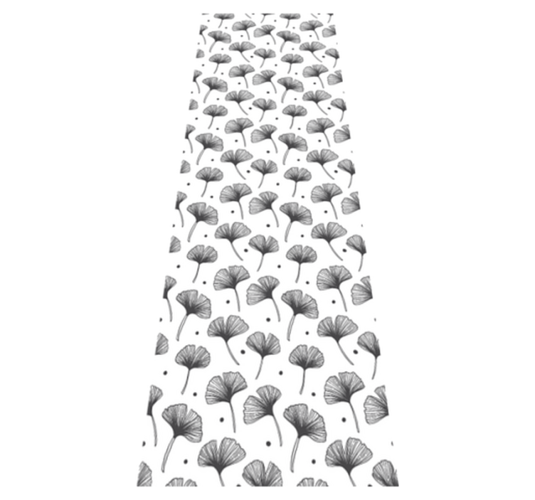 Vinyl teppich bad mit ginkgo blätter weißem muster - TenStickers