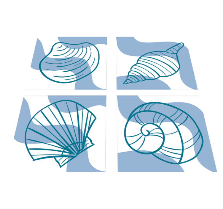 Vinyl teppich bad mit muschelmustern fliesen - TenStickers