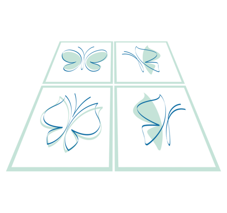 Vinyl teppich bad mit schmetterlingssilhouetten - TenStickers