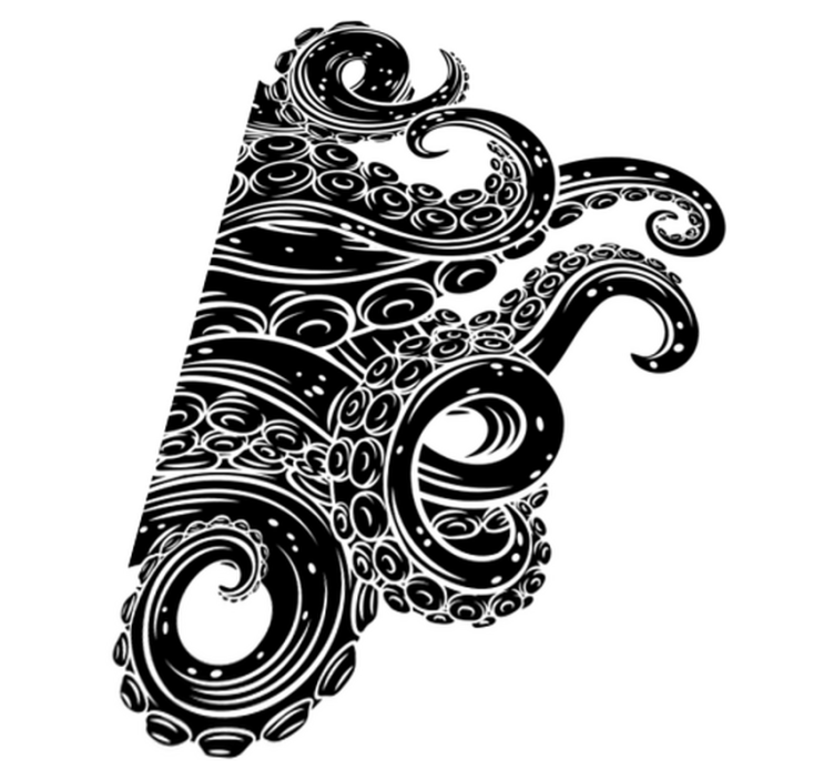 Vinyl teppich bad mit oktopus tentakeln duschvorhang - TenStickers