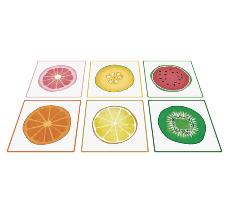 Vinyl teppich küche mit geschnittenem obst - TenStickers