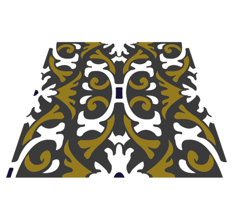 Vinyl teppich küche vintage beige florale fliesen - TenStickers
