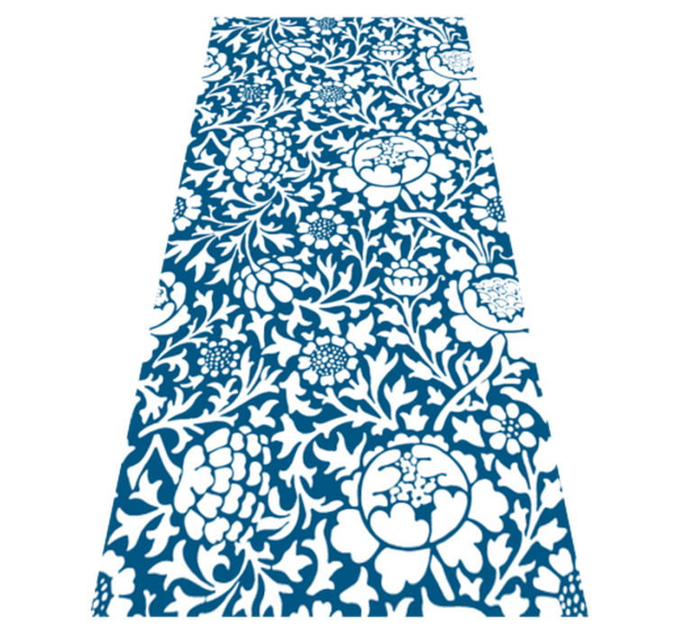 Vinyl teppich küche marineblaue flora - TenStickers