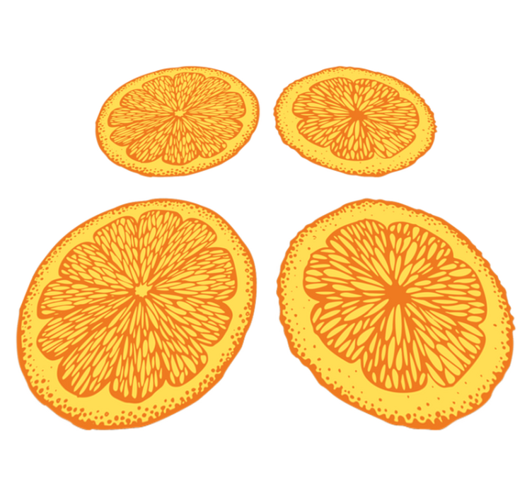 Vinyl teppich küche mit orangefarbenen aufklebermustern - TenStickers