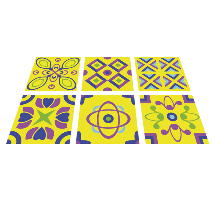 Vinyl teppich küche mit psychedelischen mustern - TenStickers