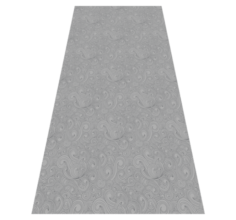 Vinyl teppich küche in grautönen mit blumenmuster - TenStickers