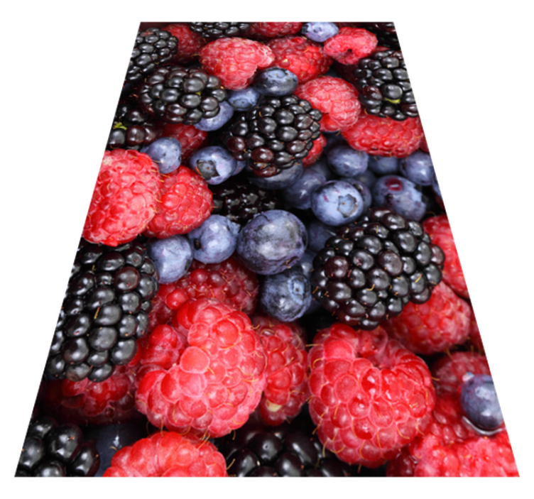 Vinyl teppich küche mit heidelbeeren muster - TenStickers