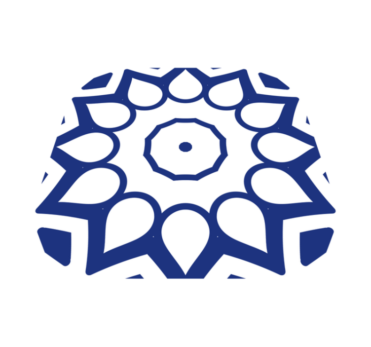 Vinyl teppich küche delfter blaue mandala blumen - TenStickers