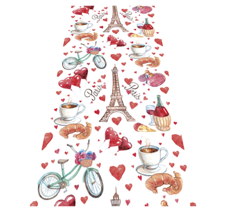 Vinyl teppich küche paris liebe - TenStickers