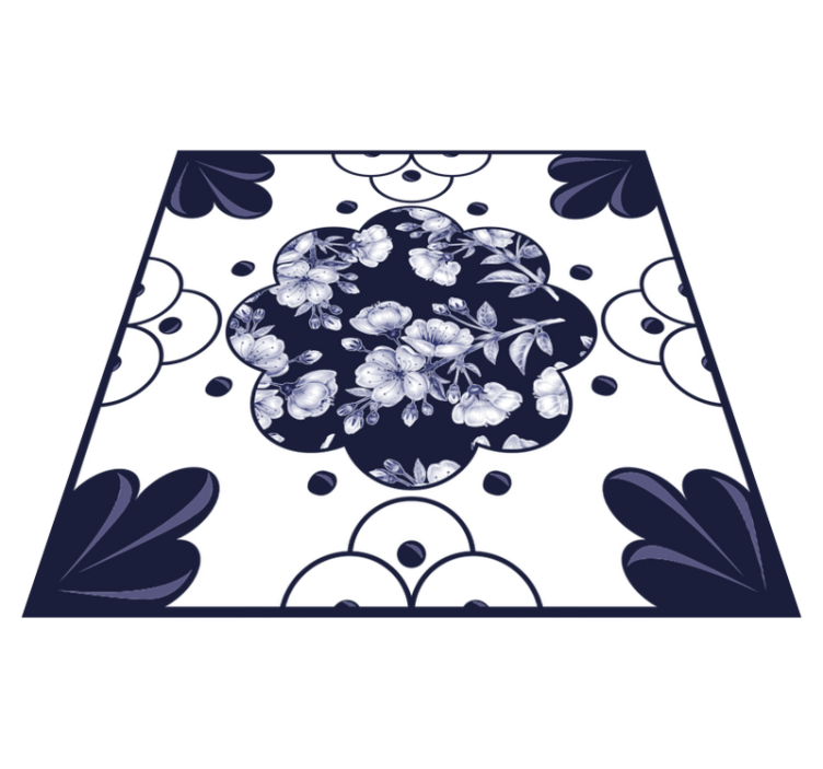 Vinyl teppich küche mit blumenmuster fliesen - TenStickers