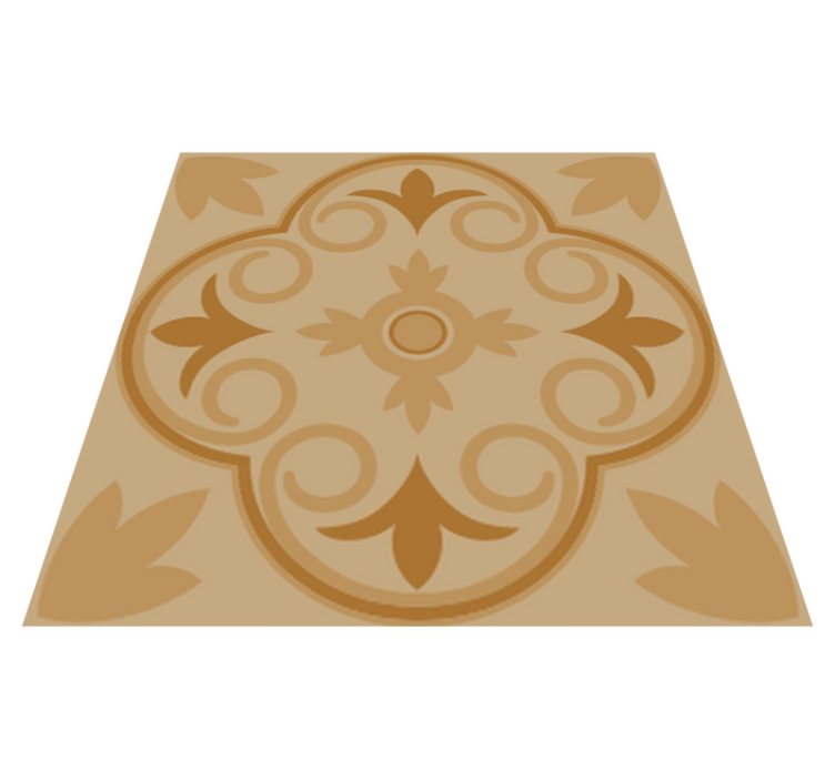 Vinyl teppich küche beige vintage blumenmuster - TenStickers