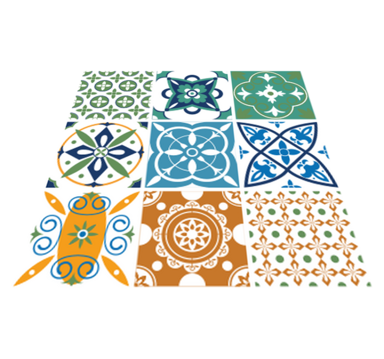 Vinyl teppich küche porzellanmosaik mix - TenStickers