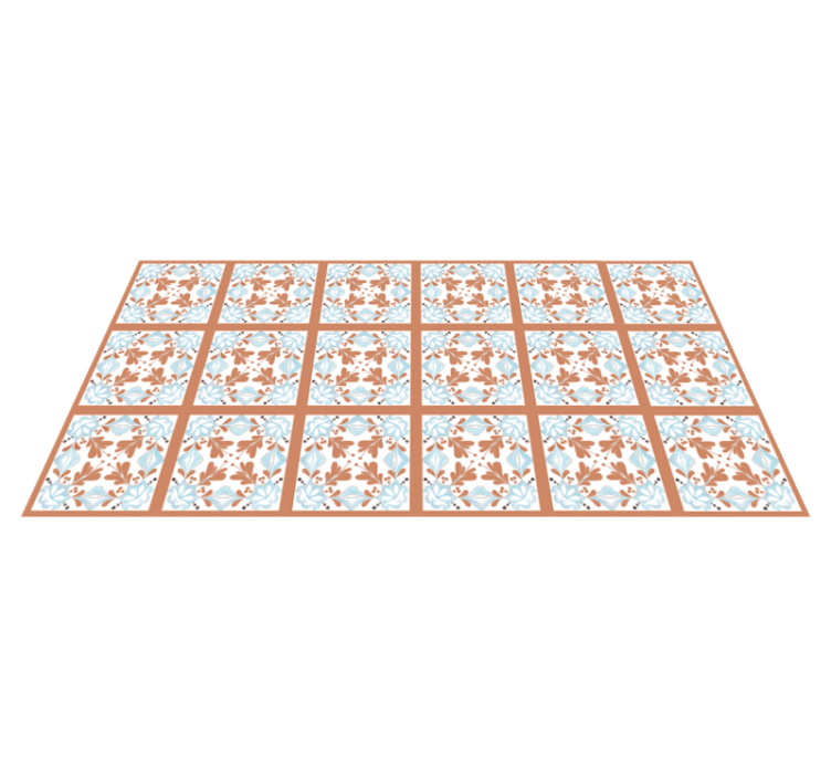 Vinyl teppich küche florale mediterrane fliesen - TenStickers