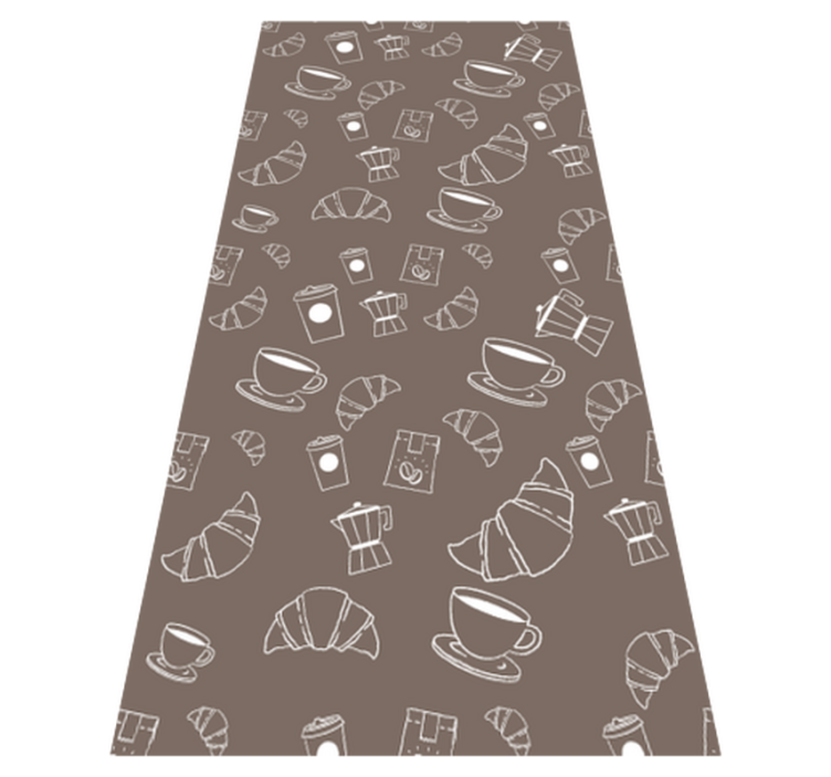 Vinyl teppich küche croissant café motiv - TenStickers
