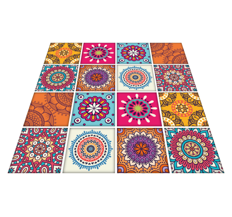 Vinyl teppich küche mandala fliesen - TenStickers