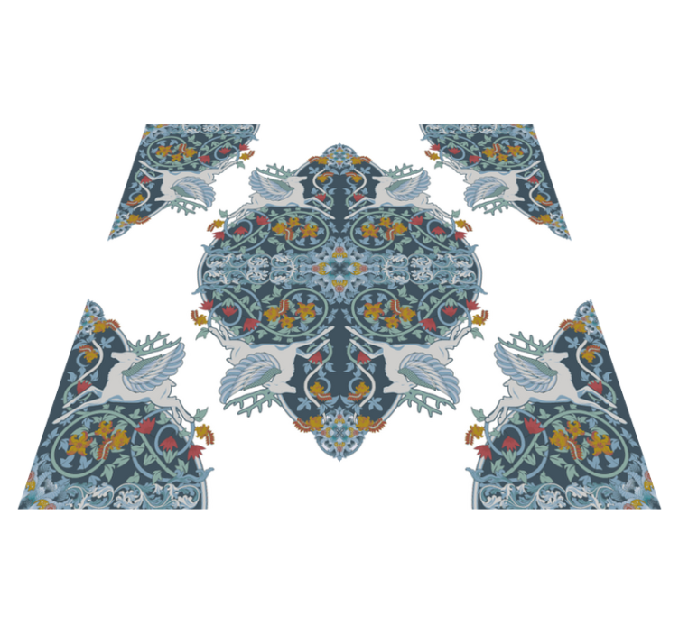 Vinyl teppich küche florale vintage fliesen - TenStickers