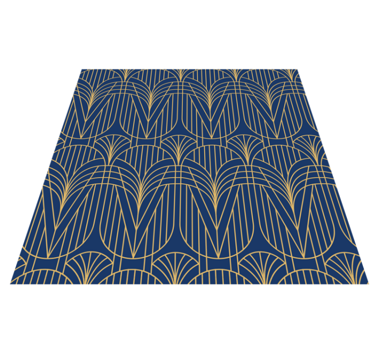 Vinyl teppich küche im art deco muster mit golddetails - TenStickers