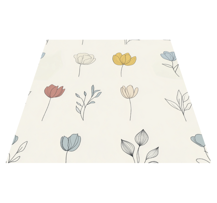 Vinyl teppich küche set mit blumenmuster - TenStickers