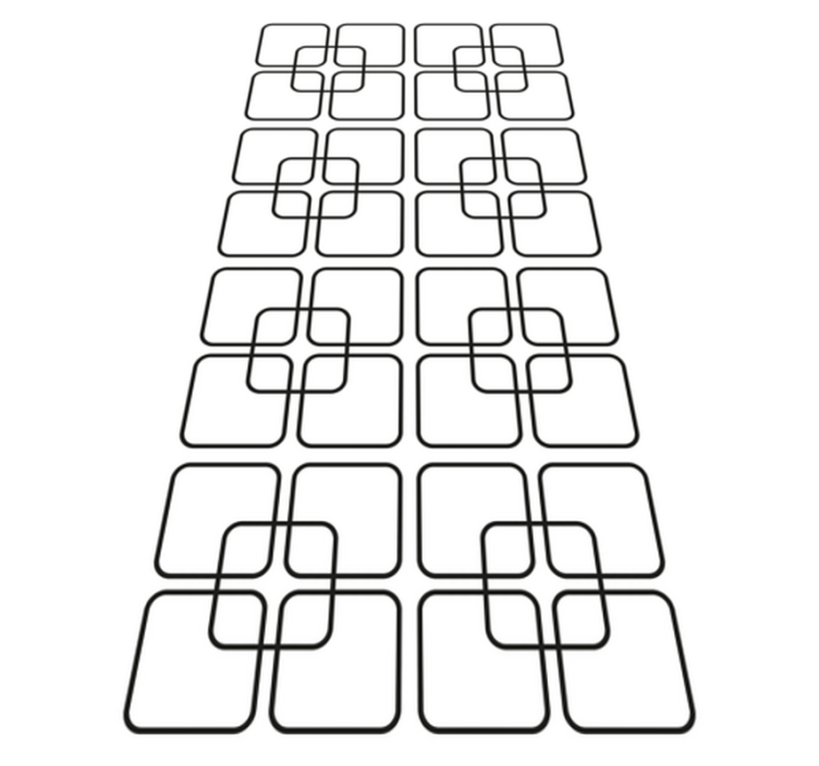 Vinyl teppich küche mit schwarzem quadrat muster - TenStickers