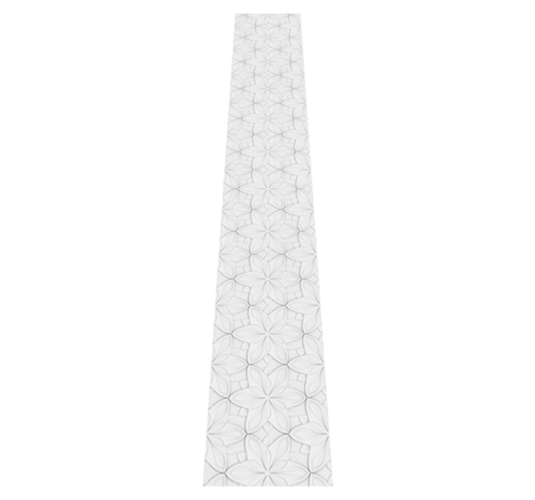 Vinyl teppich küche mit minimalistischen fliesenblumen - TenStickers
