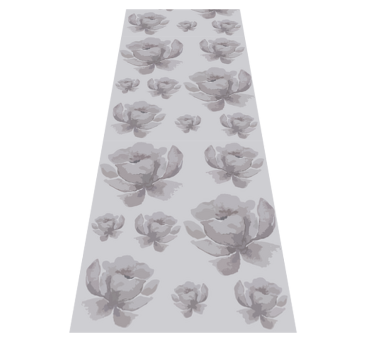 Vinyl teppich schlafzimmer graues florales muster der 80er - TenStickers
