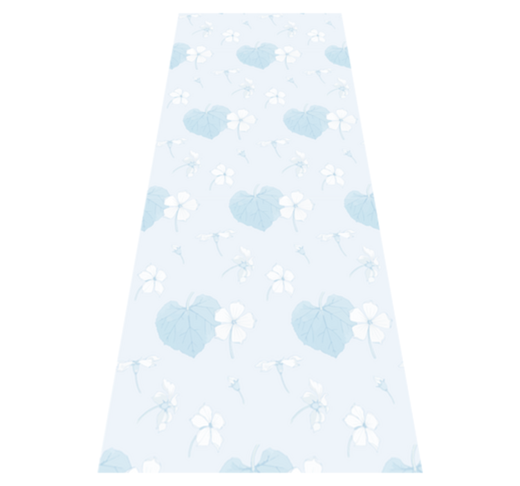 Vinyl teppich schlafzimmer 80er jahre blumenmuster blau - TenStickers