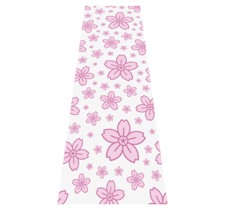 Vinyl teppich schlafzimmer mit pinken blumen auf weiß - TenStickers