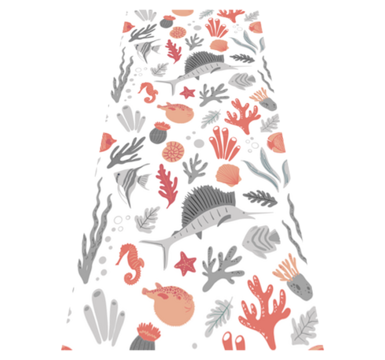 Vinyl teppich schlafzimmer mit meereslebewesen illustration - TenStickers