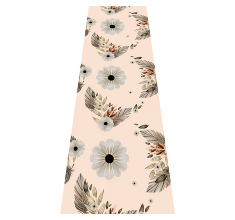 Vinyl teppich schlafzimmer mit rosa und schwarzen blumen - TenStickers