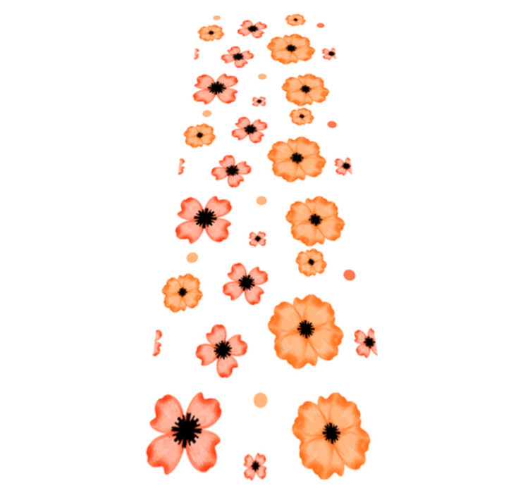 Vinyl teppich schlafzimmer in orange-rosa aquarellmuster - TenStickers