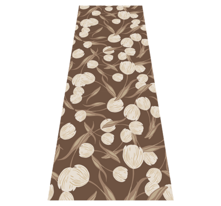 Vinyl teppich schlafzimmer mit elegantem beigen tulpenmuster - TenStickers