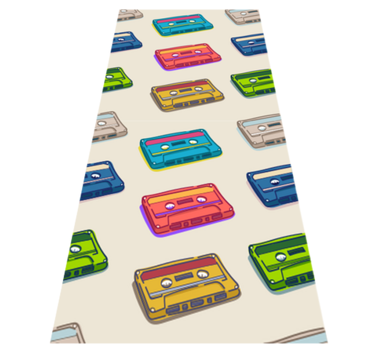 Vinyl teppich schlafzimmer im retro kassettenmuster - TenStickers