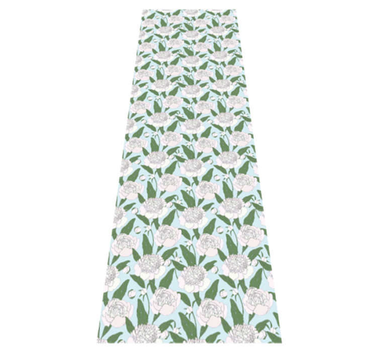 Vinyl teppich schlafzimmer mit weißen blumen-muster - TenStickers