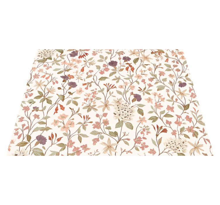 Vinyl teppich schlafzimmer mit pinkem blumendesign - TenStickers