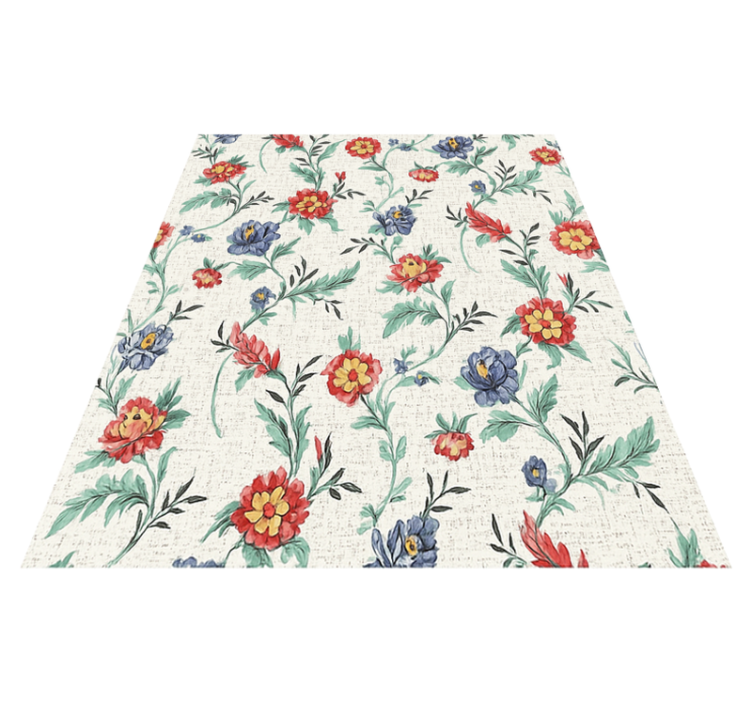Vinyl teppich schlafzimmer mit retro blumen design - TenStickers