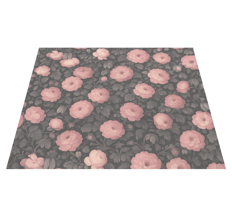 Vinyl teppich schlafzimmer im alten rosa blumenmuster - TenStickers